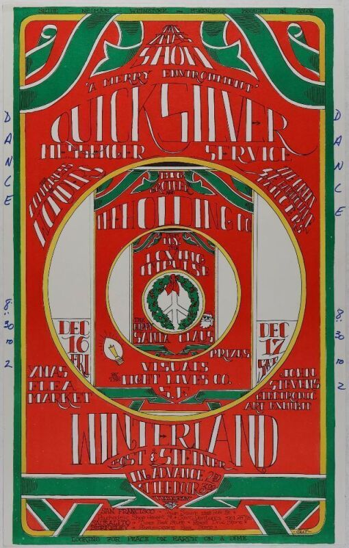 1967 AOR-2.207 Big Brother and the Holding Company Janis Joplin Quicksilver Winterland Variant Poster Excellent 79