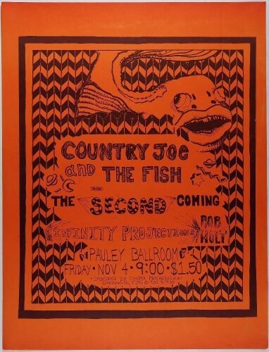 1966 Country Joe and the Fish Pauley Ballroom Berkeley Poster Excellent 79