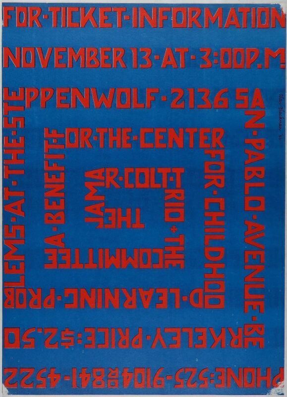 1966 The Committee The Steppenwolf Berkeley Poster Excellent 73