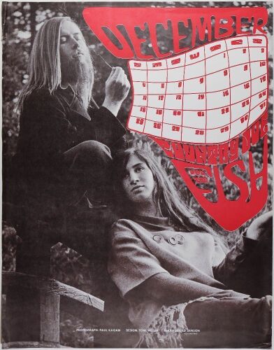 1966 Country Joe and the Fish December Calendar Poster Extra Fine 67