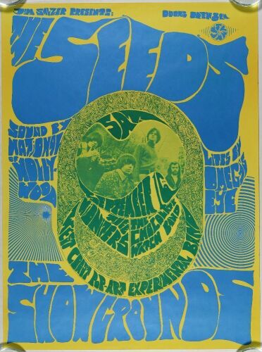 1967 The Seeds Earl Warren Showgrounds Santa Barbara RP2 Poster Near Mint 85