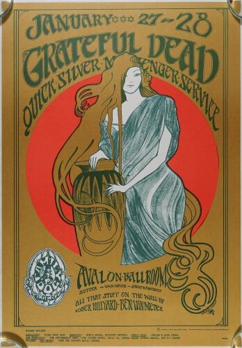 1967 FD-45 Grateful Dead Quicksilver Messenger Service Avalon Ballroom RP2 Poster Mint 91
