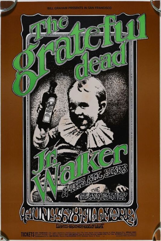 1969 BG-176 Grateful Dead Fillmore West RP2 Poster Near Mint 89
