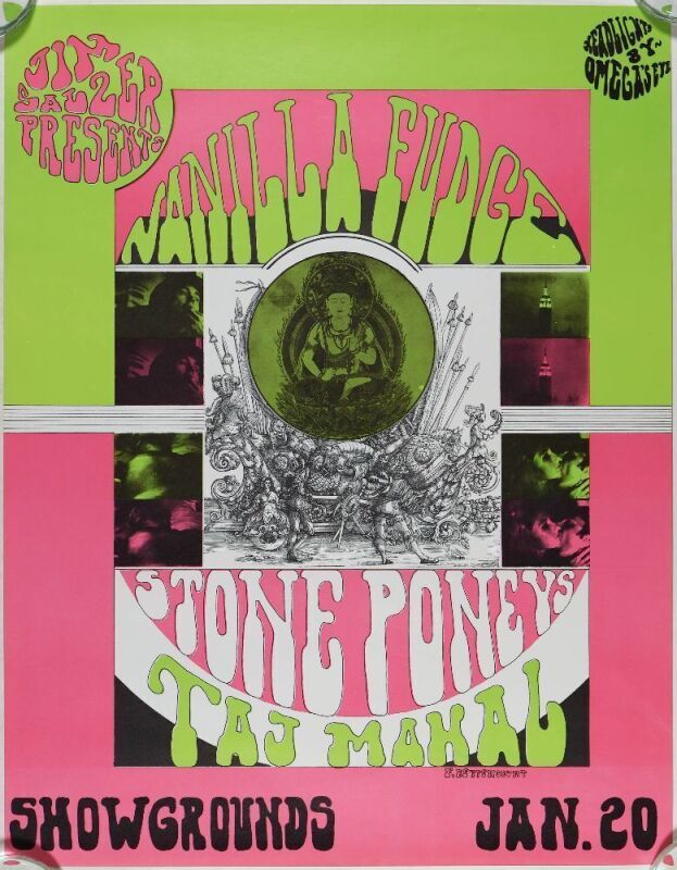 1968 Vanilla Fudge Taj Mahal Earl Warren Showgrounds Santa Barbara Poster Near Mint 89