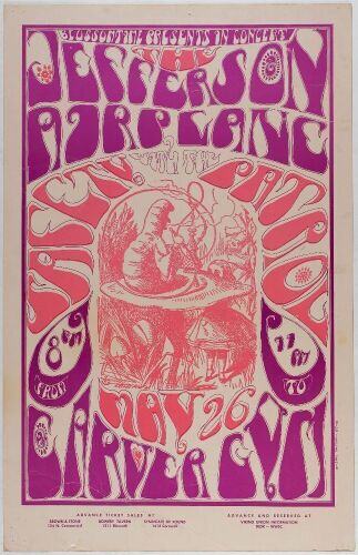 1967 Jefferson Airplane Carver Gym Western Washington University Cardboard Poster Extra Fine 65