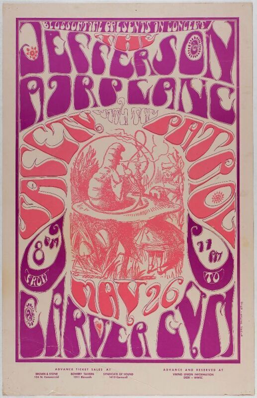 1967 Jefferson Airplane Carver Gym Western Washington University Cardboard Poster Extra Fine 65