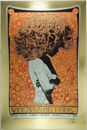 2009 Chuck Sperry Widespread Panic Riverside Theatre Milwaukee Gold Foil LE Signed Sperry Poster Excellent 79