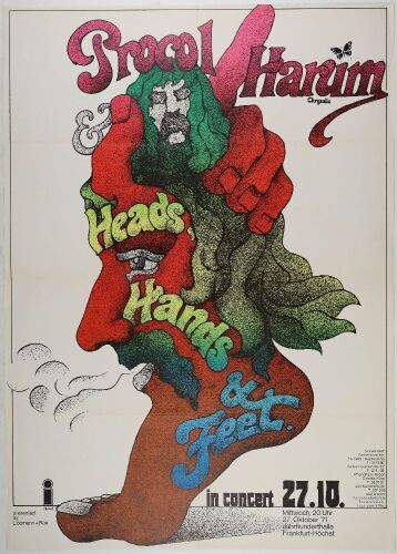 1971 Gunther Kieser Procol Harum Jahrunderthalle Frankfurt Germany Poster Extra Fine 69