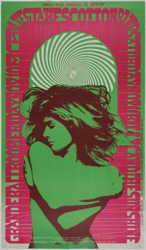 1967 G/G-671110 James Cotton MC5 Grande Ballroom Detroit Rare Famous "Vanessa" Poster Extra Fine 65