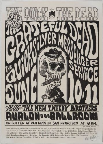 1966 FD-12 Grateful Dead Avalon Ballroom Signed Wilson Poster Excellent 75 Restored