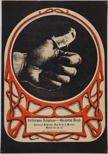 1968 AOR-2.172 Grateful Dead Jefferson Airplane Sore Thumb Carousel Ballroom Poster Extra Fine 67