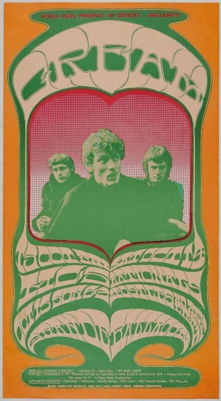 1967 G/G-671013 Cream MC5 Grande Ballroom Detroit Poster Extra Fine 69 Restored