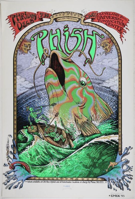 1955 EMEK Phish Cleveland State University Center Signed Emek Poster Excellent 79