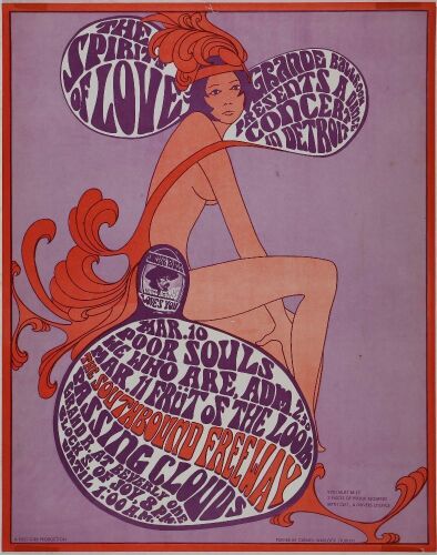 1967 G/G-670310 Poor Souls Grande Ballroom Detroit Poster Excellent 75