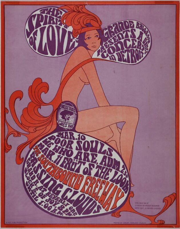 1967 G/G-670310 Poor Souls Grande Ballroom Detroit Poster Excellent 75