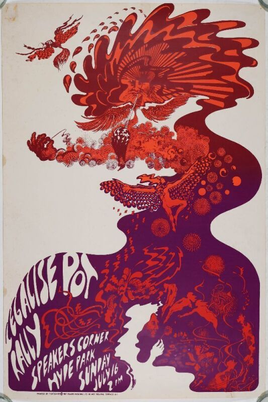 1967 OA105 Osiris Visions Legalise Pot Rally Poster Extra Fine 65