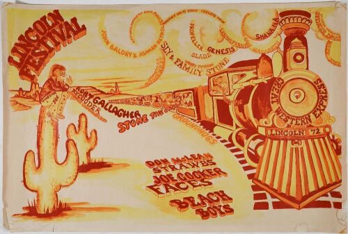 1972 Joe Cocker The Faces The Beach Boys Great Western Express Festival Tupholme Manor Park Bardney UK Poster Extra Fine 63