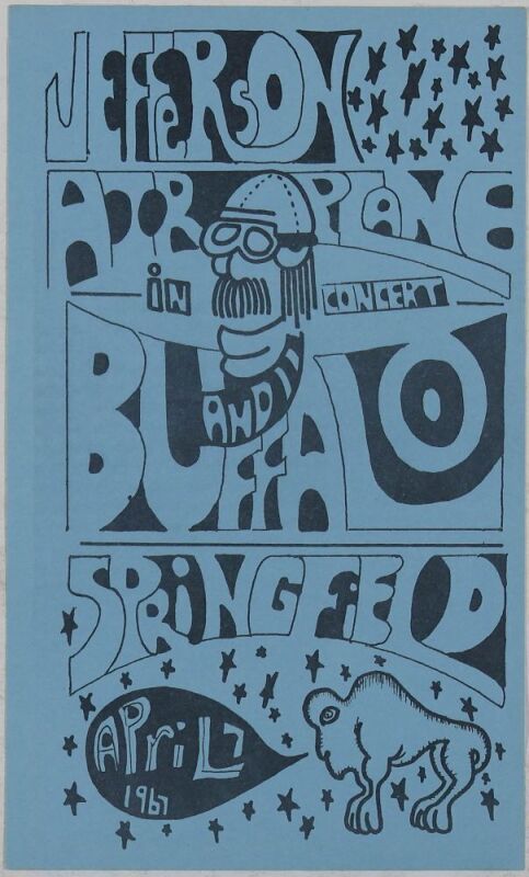 1967 Jefferson Airplane University of San Francisco Gymnasium Handbill Near Mint 85