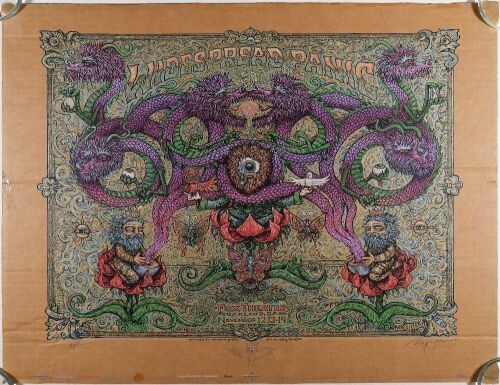 2009 Marq Spusta Widespread Panic The Fox Theatre Oakland AP On Cardboard Signed Spusta Poster NG