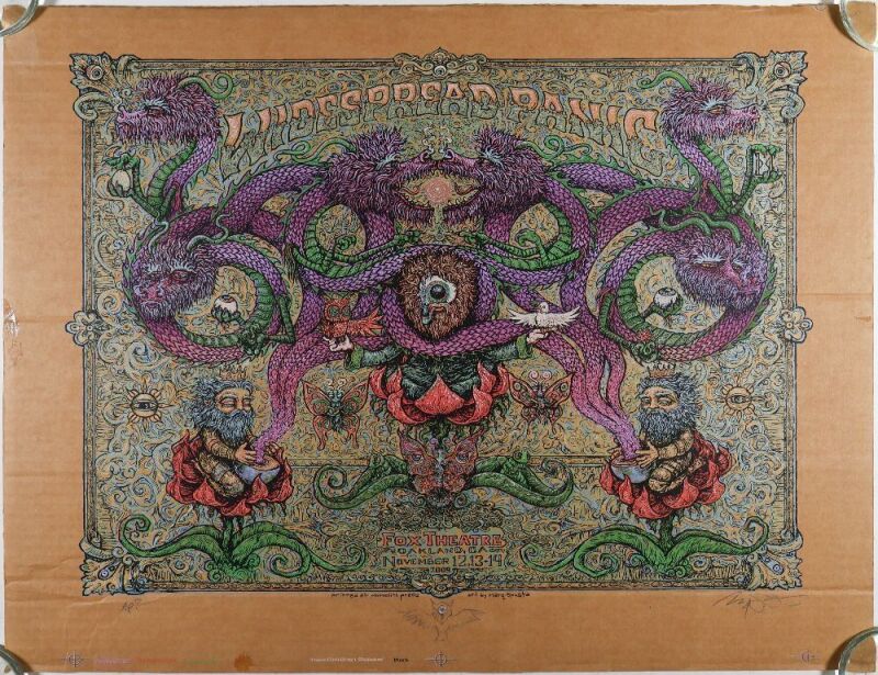2009 Marq Spusta Widespread Panic The Fox Theatre Oakland AP On Cardboard Signed Spusta Poster NG