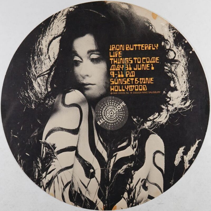 1968 Iron Butterfly Life Things To Come The Kaleidoscope #14 Poster Extra Fine 67