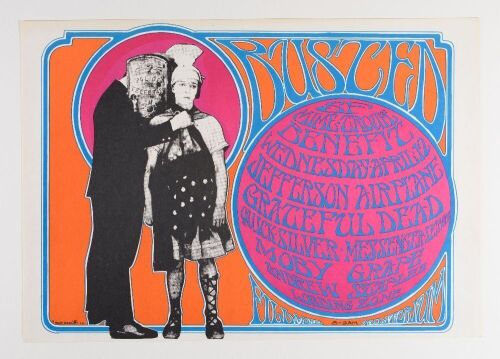 1967 AOR-2.71 Jefferson Airplane Grateful Dead Busted Fillmore RP2 Poster Near Mint 87