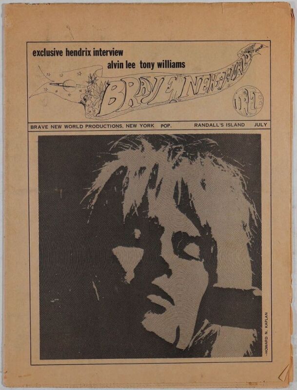 1970 Jimi Hendrix Van Morrison Brave New World Randall's Island New York Program Extra Fine 69
