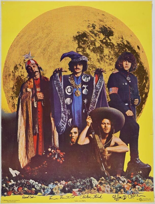 1968 Country Joe & The Fish The Print Mint Headshop Band Signed Poster Extra Fine 65