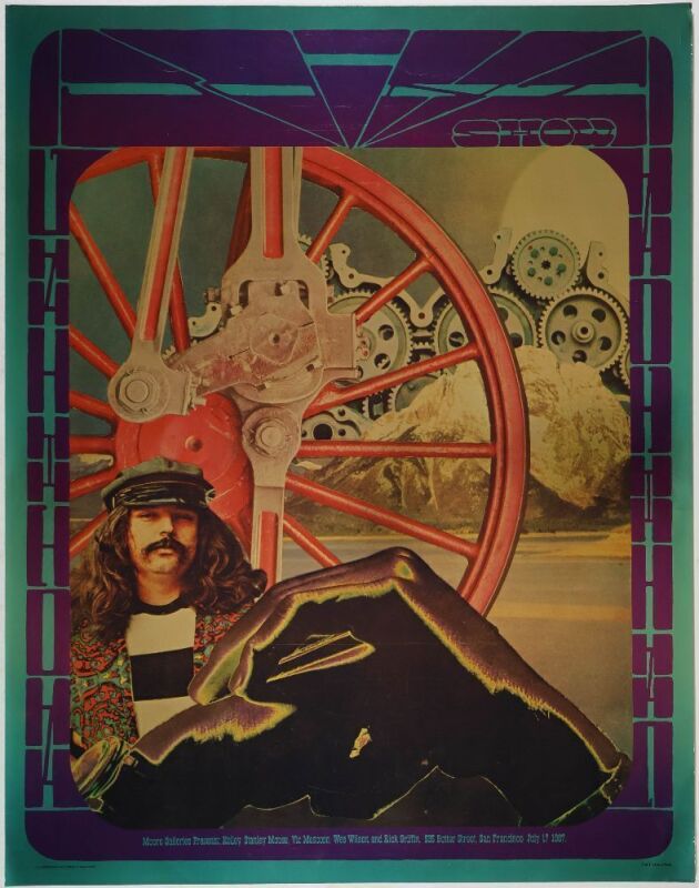 1967 AOR-2.350 Alton Kelley Joint Show Moore Gallery Original Foil Poster Excellent 77