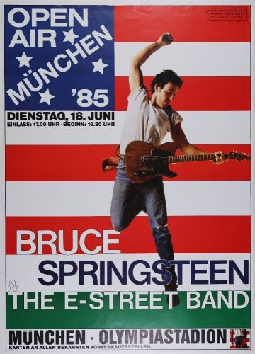 1985 Bruce Springsteen & The E Street Band Olympiastadion Munich Germany Poster Excellent 79