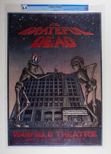 1980 AOR-4.45 Grateful Dead Warfield Theater Poster CGC 6.5
