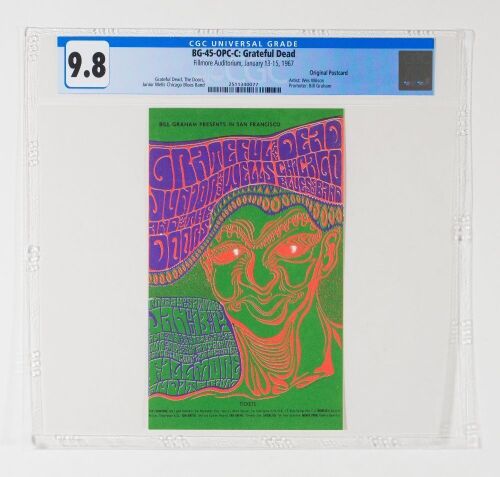 1967 BG-45 Grateful Dead The Doors Fillmore Auditorium Postcard CGC 9.8