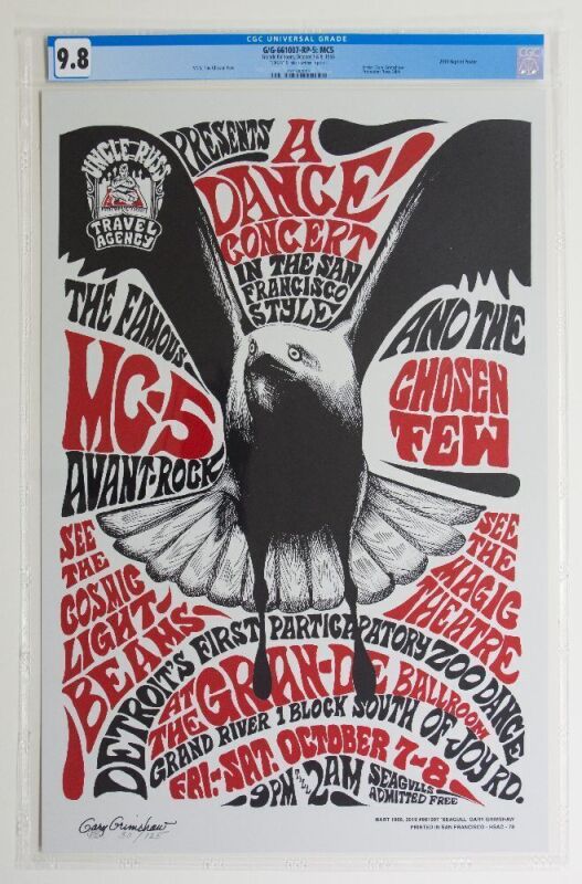 2019 G/G-661007 Gary Grimshaw MC5 Grande Ballroom Detroit RP5 Limited Edition Poster CGC 9.8