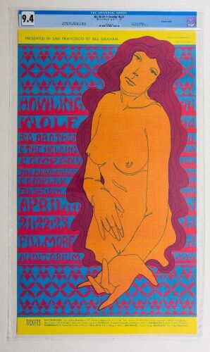 1967 BG-60 Howlin' Wolf Big Brother Janis Joplin Fillmore Poster CGC 9.4
