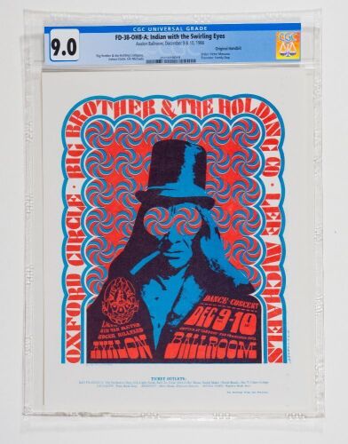 1966 FD-38 Big Brother Janis Joplin Oxford Circle Avalon Ballroom Handbill CGC 9.0
