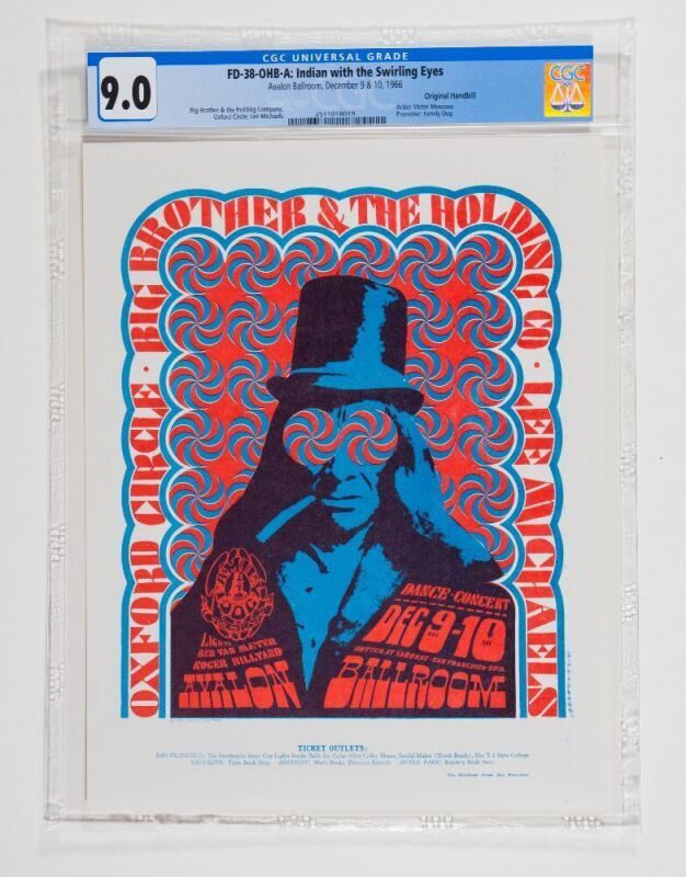 1966 FD-38 Big Brother Janis Joplin Oxford Circle Avalon Ballroom Handbill CGC 9.0