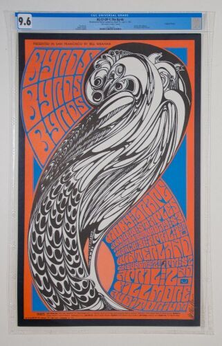 1967 BG-57 The Byrds Fillmore Auditorium Signed Wilson Poster CGC 9.6
