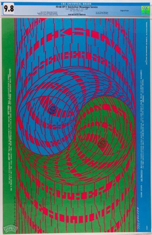 1967 FD-68 Big Brother Janis Joplin Avalon Ballroom Signed Moscoso Poster CGC 9.8