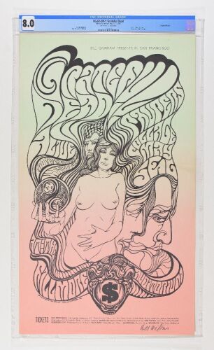 1967 BG-62 Grateful Dead Fillmore Auditorium Signed Wilson Poster CGC 8.0