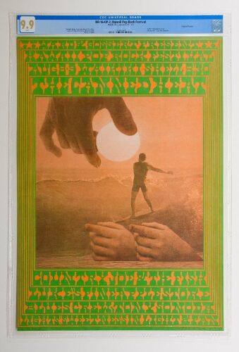 1967 NR-16 Canned Heat Country Joe & The Fish Hawaii Pop Rock Festival Waikiki Shell Poster CGC 9.9