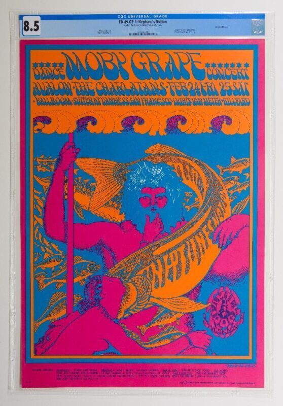 1967 FD-49 Moby Grape The Charlatans Avalon Ballroom Poster CGC 8.5