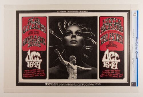 1969 BG-196 Little Richard Joe Cocker Fillmore West Poster CGC 9.8