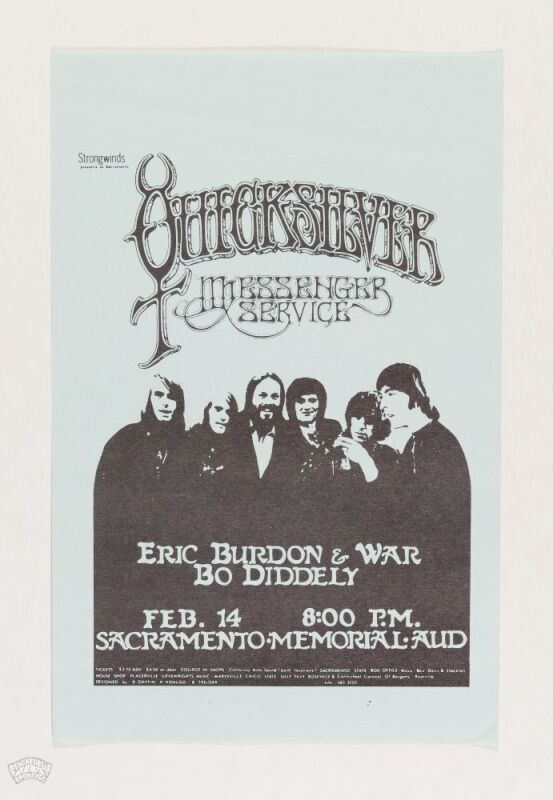 1971 Quicksilver Messenger Service Sacramento Memorial Auditorium Handbill Near Mint 85