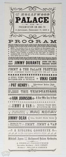 1968 The Temptations Vikki Carr The Hollywood Palace for ABC-TV Program Mint 93