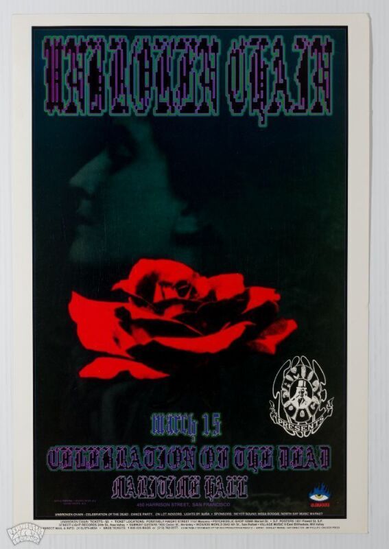 1996 Family Dog Presents Unbroken Chain Celebration of the Dead Maritime Hall Poster Near Mint 89