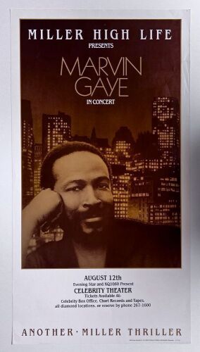 1983 Marvin Gaye The Celebrity Theater Phoenix Arizona Poster Excellent 77