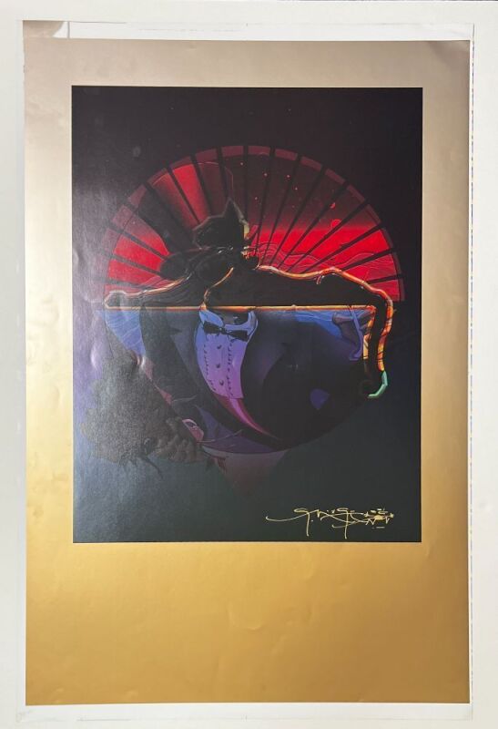 1995 Mouse Studios Grateful Dead Sat Night & Cats Under Stars Gold Edition Uncut Proof Signed Mouse Poster With Signed COA Near Mint 89