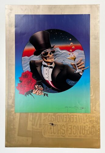 1995 Mouse Studios Grateful Dead One More Sat Night Gold Edition Proof Signed Mouse Poster With Signed COA Near Mint 87