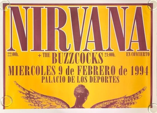 1994 Nirvana Palacio de los Deportes Barcelona Spain Poster Mint 93