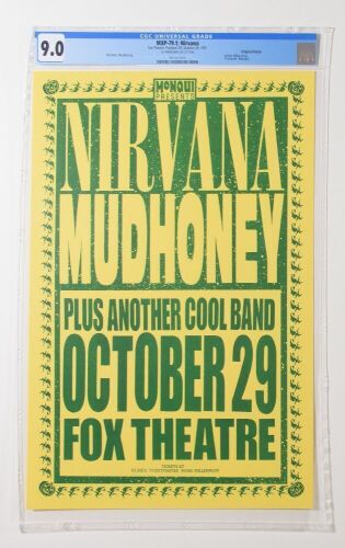 1991 MXP-79.1 Nirvana Fox Theatre Portland Poster CGC 9.0